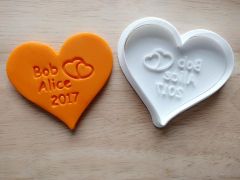 Personalized Heart Cookie Cutter and Stamp Set