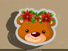 Beary Christmas Style 1 Cookie Cutter. 