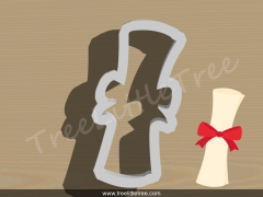 Diploma Scroll Style 1 Cookie Cutter. School/Grad Cookie Cutter