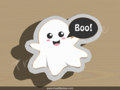 Boo with Bow Cookie Cutter
