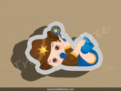 Riding Cowboy Baby Cookie Cutter. 