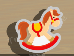 Cowboy Baby with Rattle Cookie Cutter. 