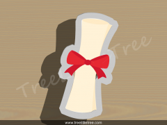 Diploma Scroll Style 1 Cookie Cutter. School/Grad Cookie Cutter